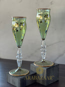 Egyptian Handblown The Royal Goblet with 14K Gold design and lining (Set of 2)
