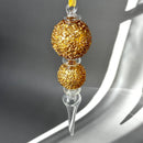 Granular 2 Gold Ball Baton W/ Crystal Teardrop Base Ornament