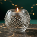 Egyptian Hand Blown Glass Tea Light Holder - Sliver
