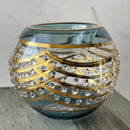 Egyptian Hand Blown Glass Tea Light Holder - Blue