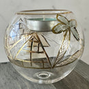 Egyptian Hand Blown Glass Tea Light Holder - Clear Glass