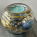 Egyptian Hand Blown Glass Tea Light Holder - Lite Blue