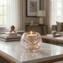 Egyptian Hand Blown Glass Tea Light Holder - Pink & Green Glass