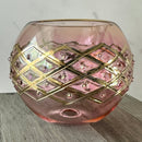 Egyptian Hand Blown Glass Tea Light Holder - Geomatric