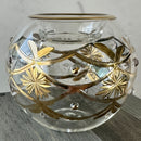 Egyptian Hand Blown Glass Tea Light Holder - Clear Glass Geometric Design