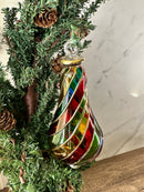 Multi Color Teardrop Stem Ornament - Egyptian Hand Blown Glass, Christmas Tree