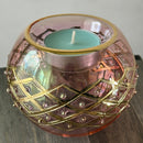 Egyptian Hand Blown Glass Tea Light Holder - Geomatric