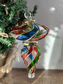 Glass Sphere w/ A Tear Drop Stem Ornament - Egyptian Hand Blown Glass