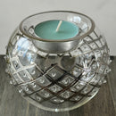 Egyptian Hand Blown Glass Tea Light Holder - Sliver