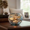 Egyptian Hand Blown Glass Tea Light Holder - Lite Blue