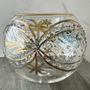 Egyptian Hand Blown Glass Tea Light Holder - Green & Clear Glass