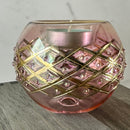 Egyptian Hand Blown Glass Tea Light Holder - Geomatric