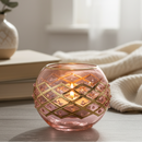 Egyptian Hand Blown Glass Tea Light Holder - Geomatric