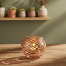 Egyptian Hand Blown Glass Tea Light Holder - Geomatric