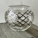 Egyptian Hand Blown Glass Tea Light Holder - Sliver