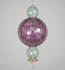 Egyptian Hand-Blown Pink & Green Glass Tea Light Holder