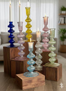 Handblown Small Accordion Candle Holders