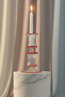 Arch Wedge Handblown Swirl Glass Candle Holders - Arabazaar