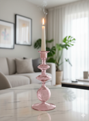 Handblown Onda Ball Shape Swirl Glass Candle Holders