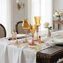 The Majestic Orange & Brownish Goblet Swirl Glass (Set of 3)