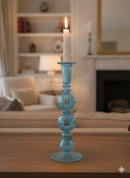 Handblown Pebble w/ Lantern Shaped Candle Holder