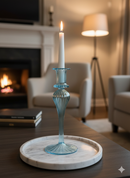 Handblown Funnel Swirl Candle Holders Organic Colors