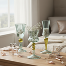 The Majestic Green & Olive Goblet Swirl Glass (Set of 3)