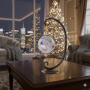 Handmade Egyptian Blown Glass Ornament: Multicolor Ceramic Globe, 14k Gold Accents