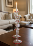 Handblown Vintage Lanky Swirl Glass Holders - Set of 2