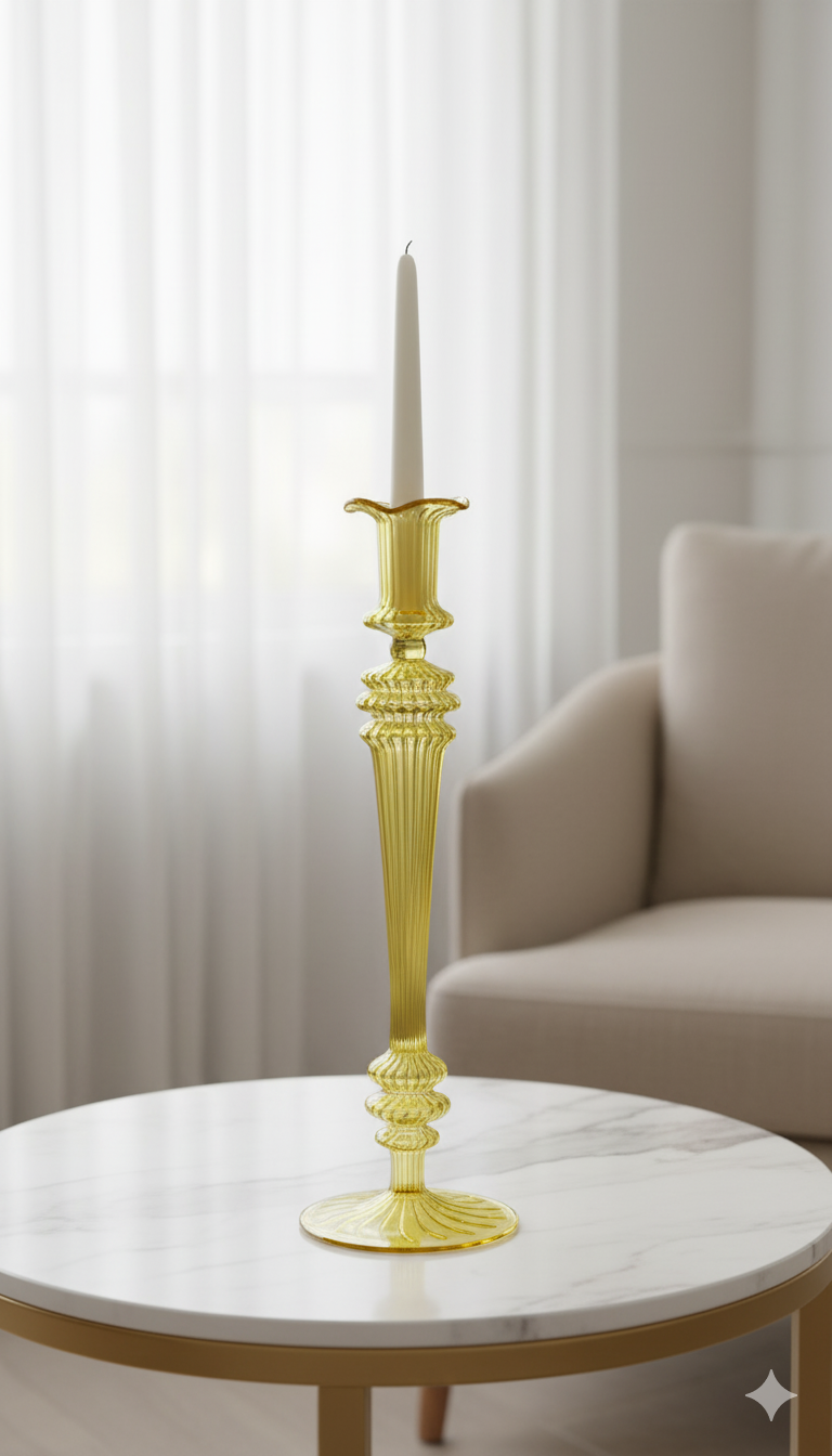 Egyptian Handblown Obelisk Candle Holder