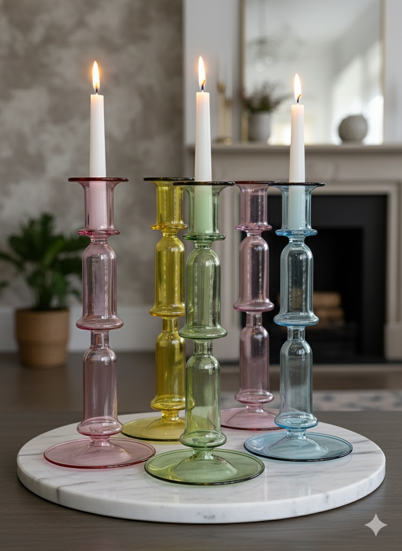 Egyptian Handblown Double Bell Candle Stick