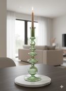 Egyptian Handblown Fear/Globe Swirl Glass Candle Stick