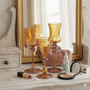 The Majestic Orange & Brownish Goblet Swirl Glass (Set of 3)