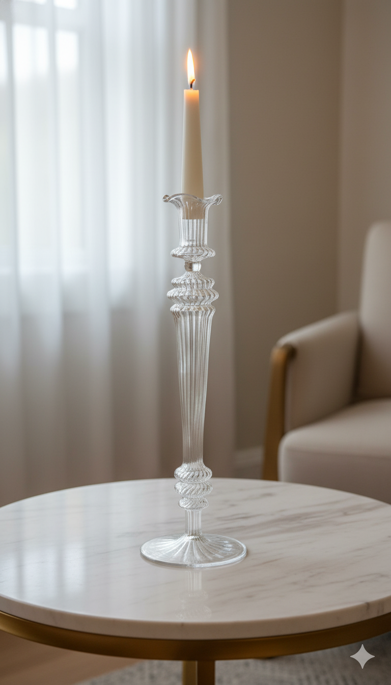 Egyptian Handblown Obelisk Candle Holder