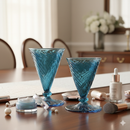 Egyptian Handblown Modern Drinking Swirl Glass  (Set of 2)
