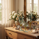 The Majestic Green & Olive Goblet Swirl Glass (Set of 3)