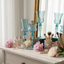 Egyptian Handblown Aqua Goblet Swirl Glass (Set of 3)