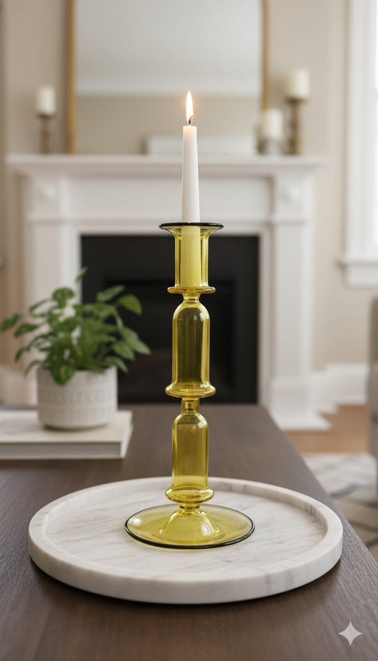 Egyptian Handblown Double Bell Candle Stick