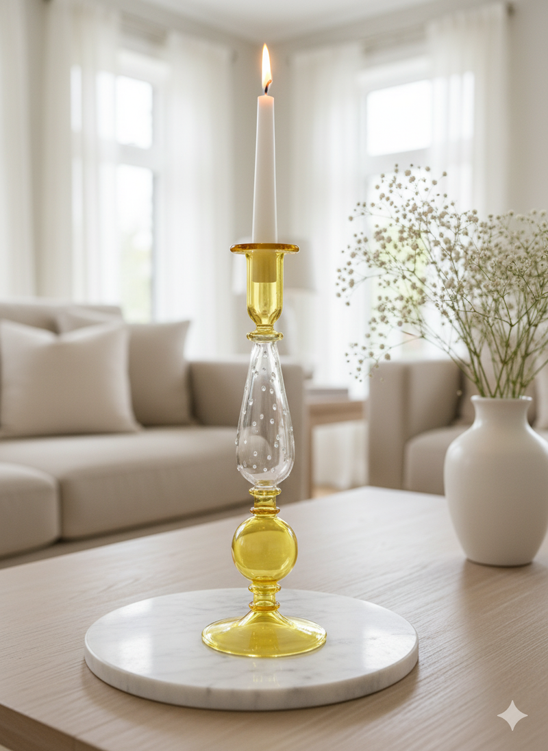 Egyptian Handblown Teardrop/Globe Candle Stick