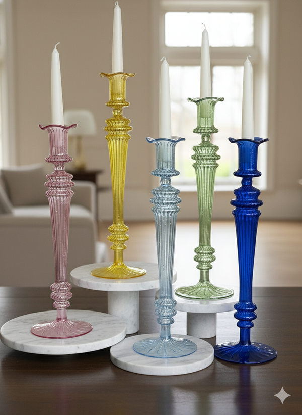 Egyptian Handblown Obelisk Candle Holder