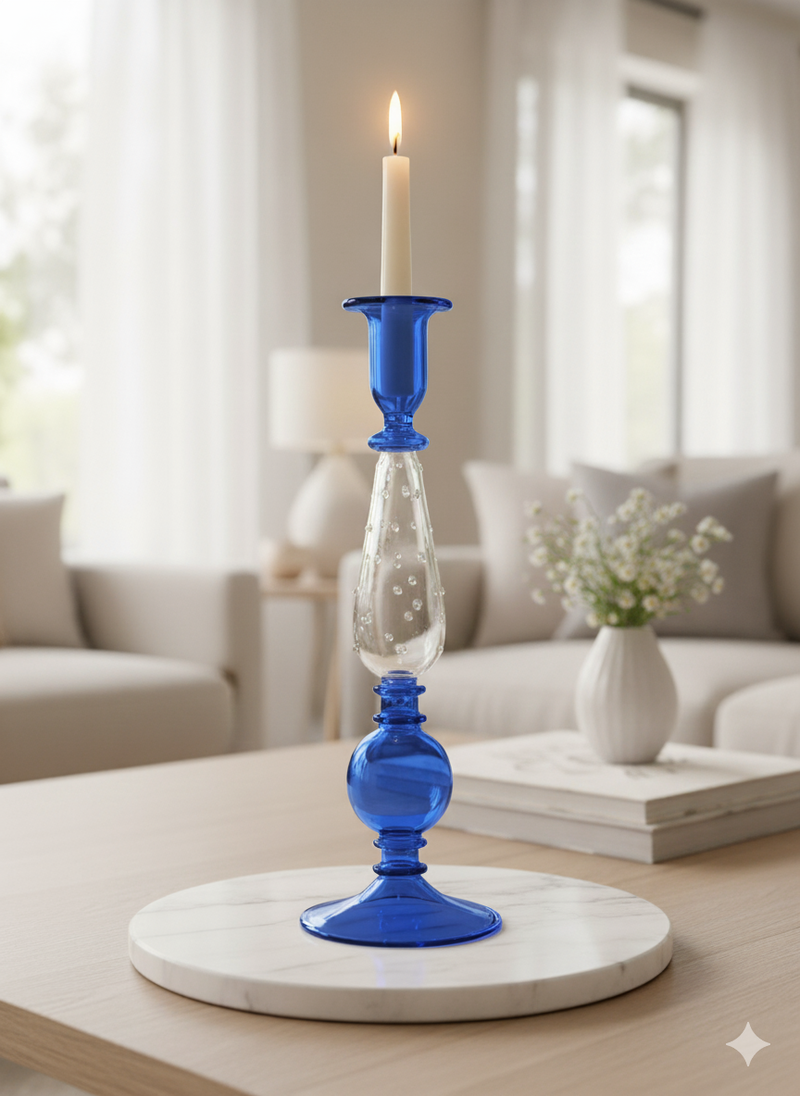 Egyptian Handblown Teardrop/Globe Candle Stick