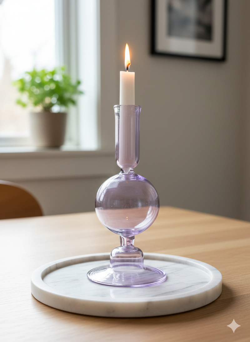 Handblown Globe Design Candle Holder