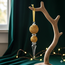 Granular 2 Gold Ball Baton W/ Crystal Teardrop Base Ornament