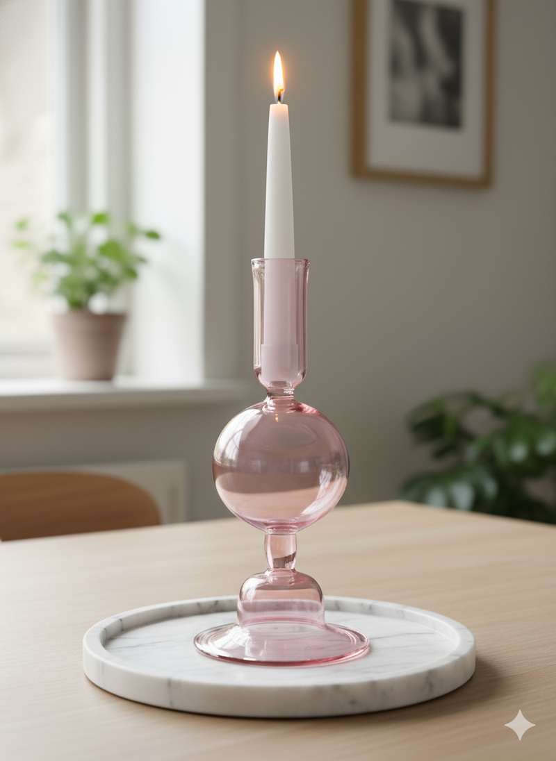 Handblown Globe Design Candle Holder