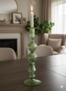 Handblown Pebble w/ Lantern Shaped Candle Holder