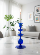 Handblown Onda Ball Shape Swirl Glass Candle Holders