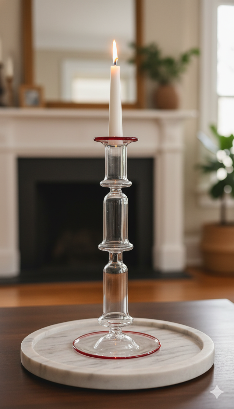 Egyptian Handblown Double Bell Candle Stick