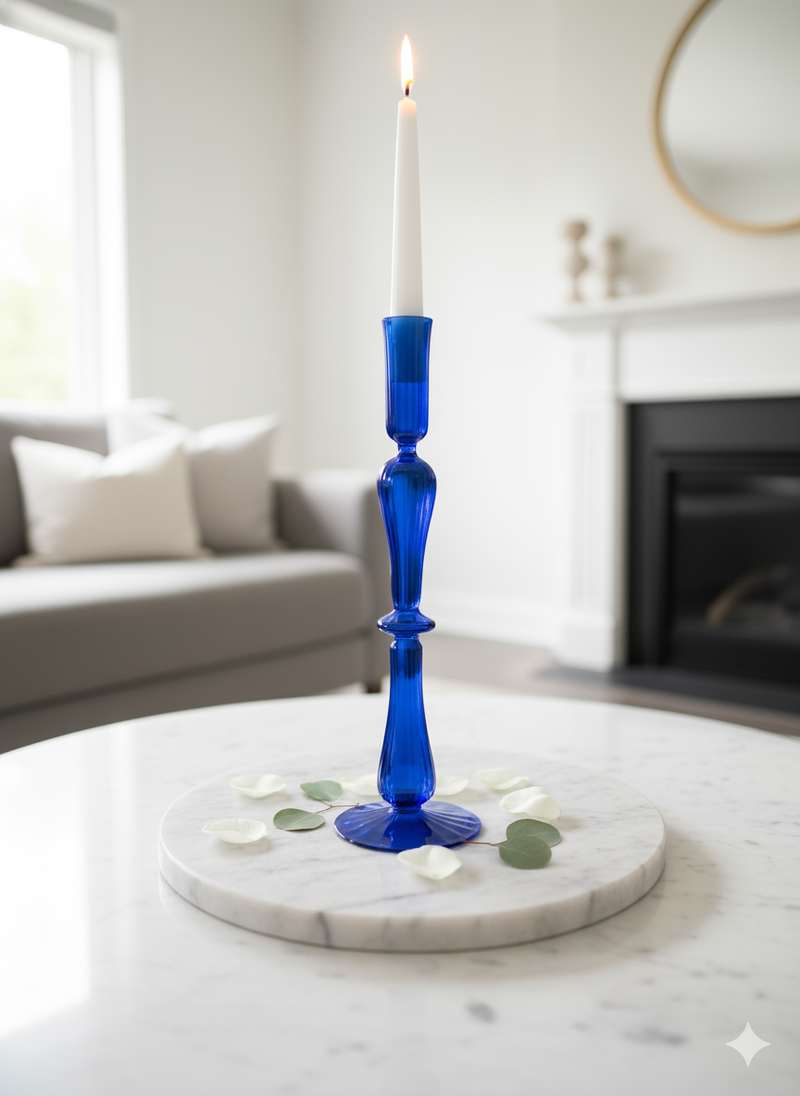 Egyptian Handblown Flute Candle Holders