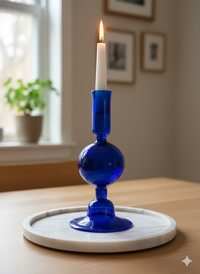 Handblown Globe Design Candle Holder