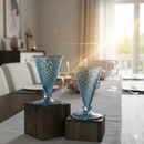 Egyptian Handblown Modern Drinking Swirl Glass  (Set of 2)